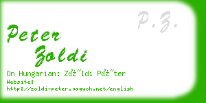 peter zoldi business card